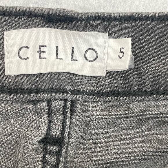 Cello Jeans Womens Size 5 Gray High Rise Straight Leg Distressed Raw Hem Denim - Picture 2 of 13